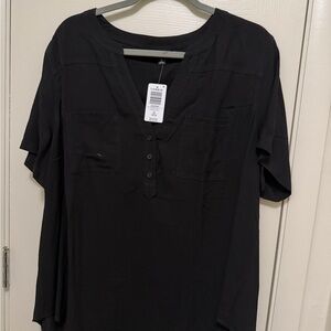 Torrid Black Button-Front Blouse